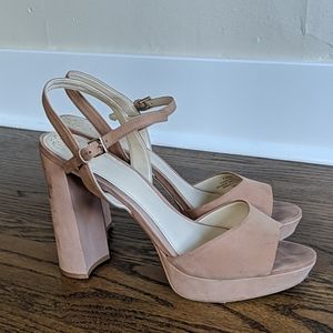 Vince Camuto blush suede Krystal heels